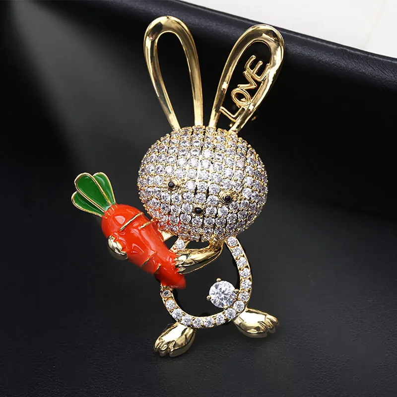 Molinuo креативный яркий CZ кролик булавка брошь костюм рубашка куртка свитер