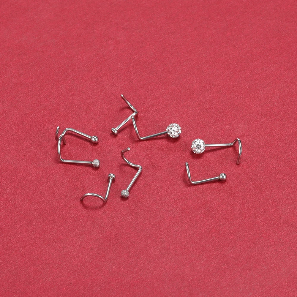 

ZS Stainless Steel Nose Piercing Rings And Studs Set 18G Nose Piercing Septum Rings 316L Surgical Stainless Steel Nose Rings