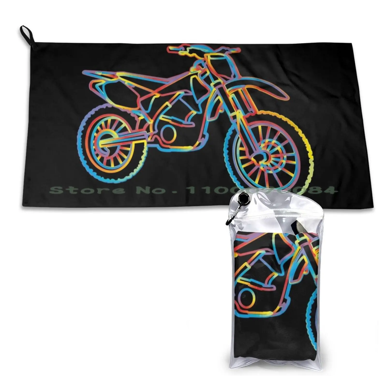 Rainbow Colors Moto Cross Bike Quick Dry Towel Gym Sports Bath Portable Flowers Floral Nature Cute Watercolor Sloth Green