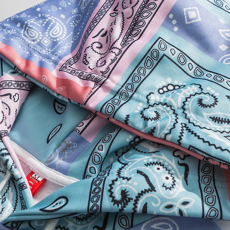 

Bandana Patchwork Hoodies Sweatshirts Streetwear 2020 Autumn Mens Hip Hop Casual Hooded Pullover Hoodie Harajuku Tops WY086