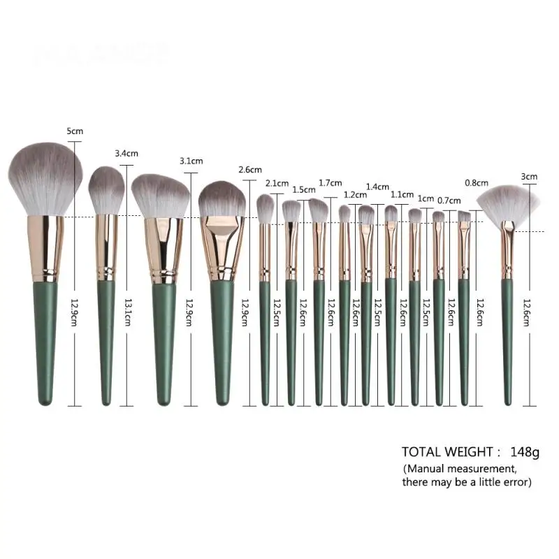 

New 14/13/9Pcs Green Cloud Makeup Brush Set Professional Eyeshadow Eyeliner Lip Loose Powder Foundation Blusher Soft Hair Brush