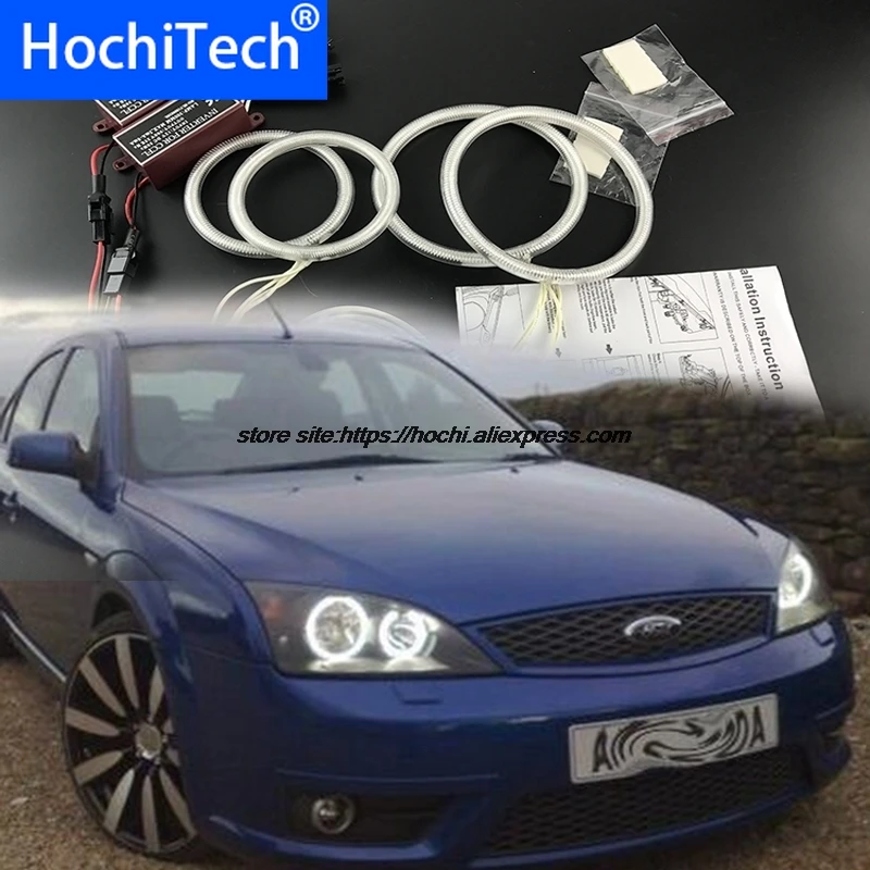 Комплект глаз ангела HochiTech ccfl белая фара с кольцами halo 6000k для FORD Mondeo MK3 2001 2003 2004 2005