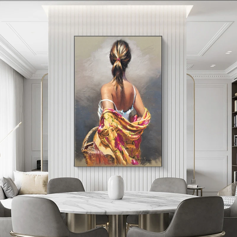 

Sexy Nude Woman Canvas Portrait Oil Painting Posters Cuadros Canvas Paintings Wall Art for Living Room Home Decor (No Frame)