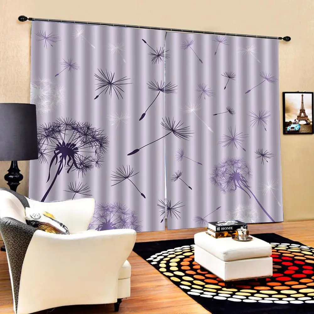 

warm Dandelion curtains Luxury Blackout 3D Window Curtains For Living Room Bedroom Customized size