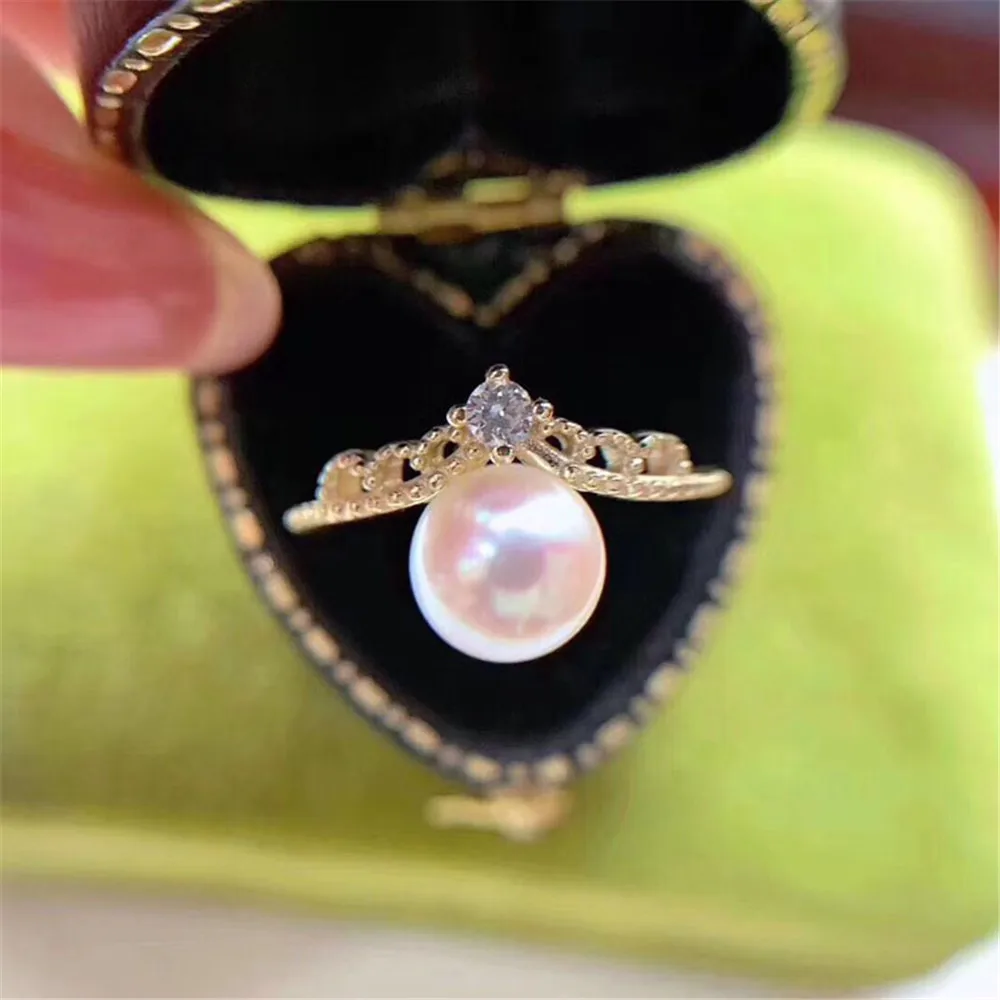 

Fashionable Freshwater Pearl Ring Settings Findings 925 Sterling Silver Adjustable Good Quality Jewelry Accessory For Handmaking