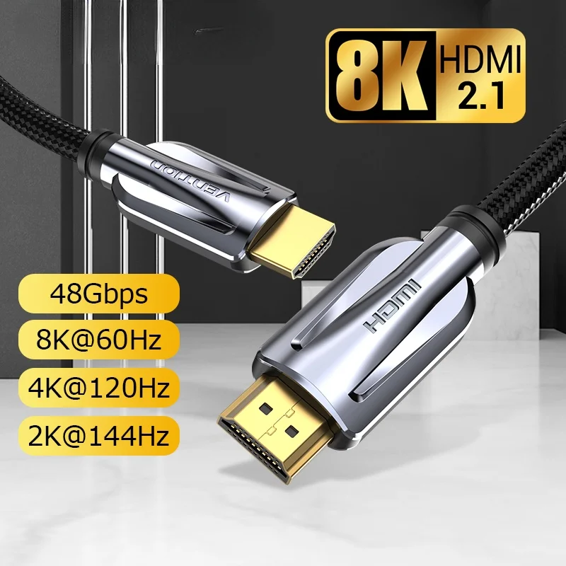 

Кабель HDMI 2,1 Vention, 8K/60 Гц, 4K/120 Гц, 48 Гбит/с