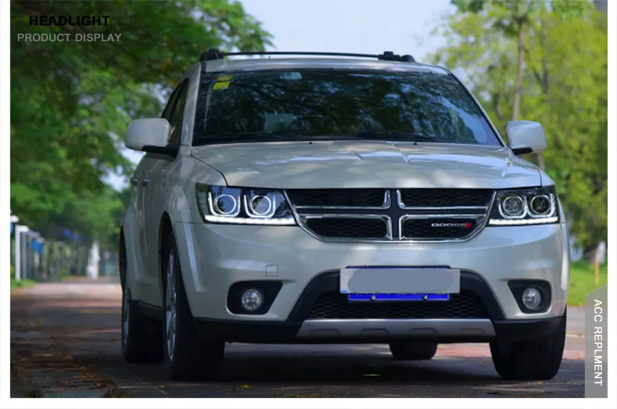 2 шт. светодиодный фары для Dodge путешествие 2009- светодиодный Автомобильные фары ангельские глазки комплект ксеноновых фар, Высокопрочная конструкция протовотуманная подсветка Габаритные огни