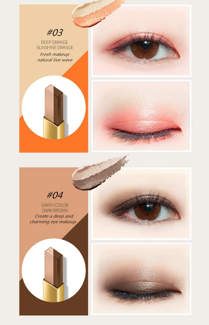 тени матовые Век два-Цвет глиттер для век легко окрашенные прочный Макияж