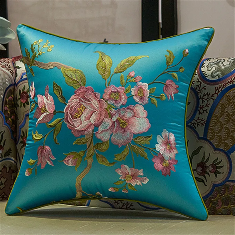 free shipping classical chinese style flowers throw Pillow with inner 45x45cm embroidery cushion pillow chair decorative | Дом и сад