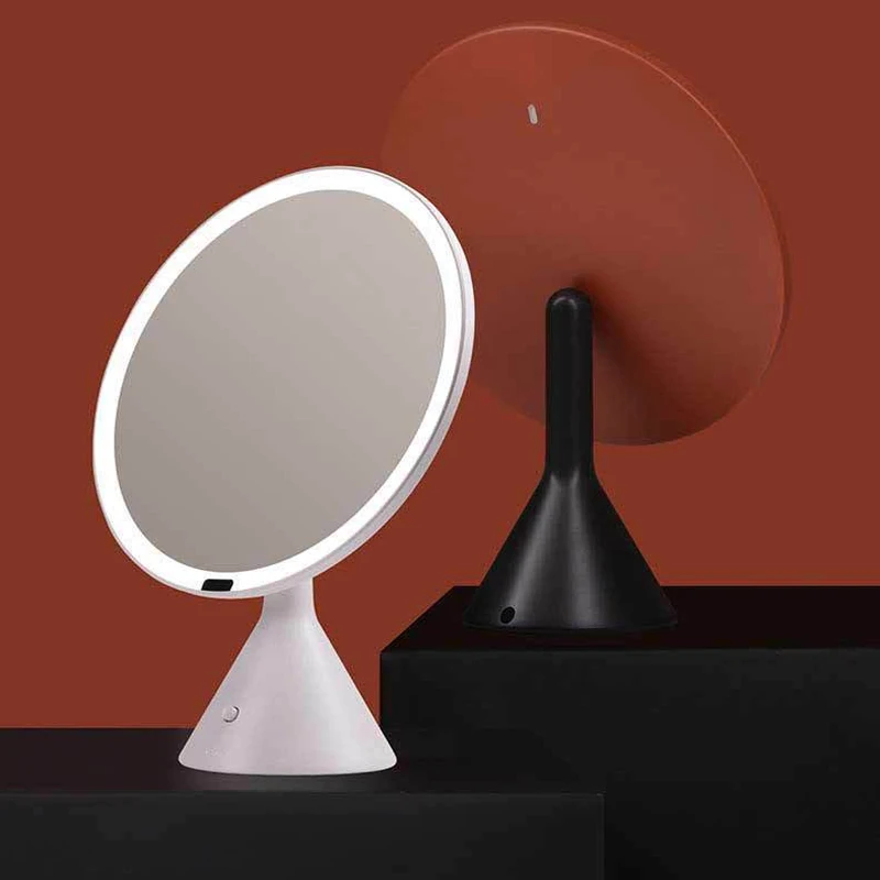 LED Makeup Mirror with Light HD Large Round Mirror Intelligent Sensor Fill Light Desktop Beauty Makeup Mirror Fill Light Mirror