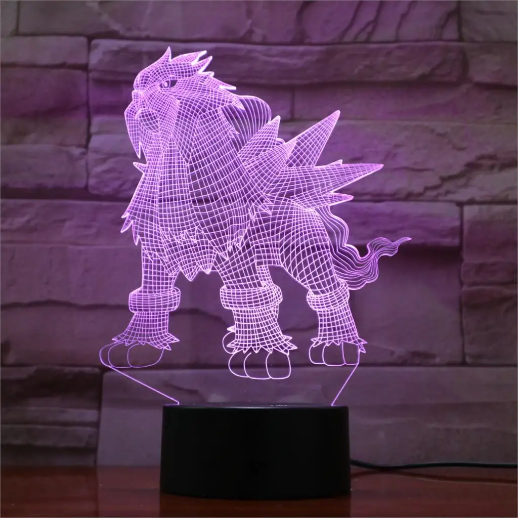7 Colors Changeable Pokemon Umbreon 7 цветов лампа 3d визуальные светодиодные ночники дети сенсорный Usb настольная лампа Пикачу ребенок Покемон го фигурка - Испускаемый цвет: 7 Colors Changeable