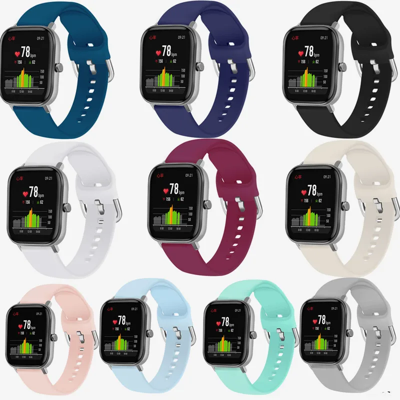 Силиконовый ремешок для умных часов Xiaomi Huami Amazfit GTS 22 мм спортивный браслет