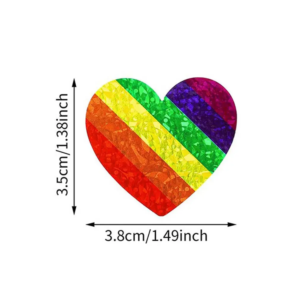 

500PCS Heart Shaped Rainbow Stickers 8 Patterns Rainbow Decals For Happy Valentine's Day Wedding Party Decoration Stationery