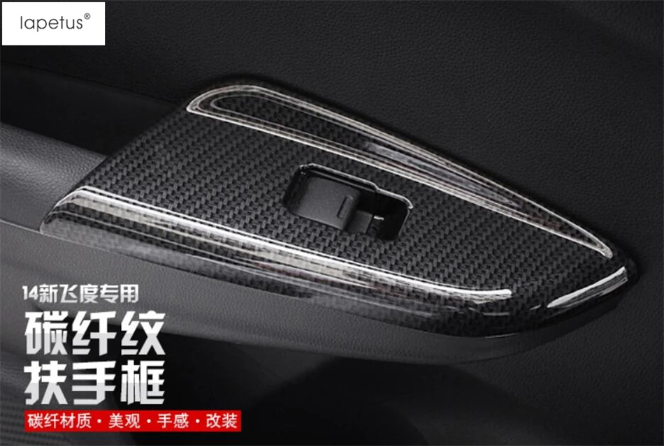 Lapetus аксессуары подходят для Honda Fit Джаз- Внутренний дверной подлокотник окно Лифт рамки молдинг крышка комплект отделка/АБС-пластик