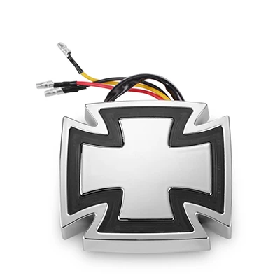 

Светильник льный светодиодный задний стоп-сигнал для мотоцикла, 12 В, Красный Железный крест, хромированный стоп-сигнал, задний светодиодный фонарь с подсветкой номерного знака