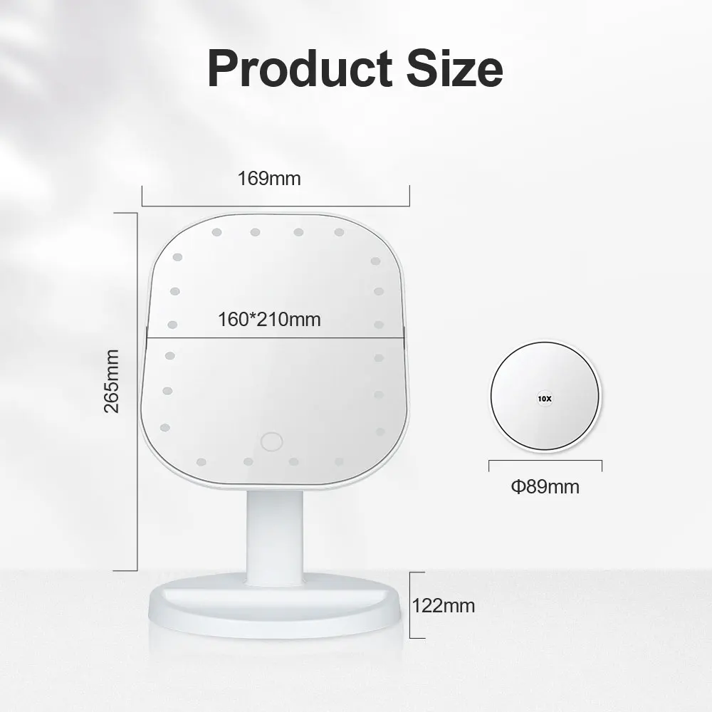 

Makeup mirror 10X enlarge Touch Control LED Fill light beauty mirror Make up 180 Rotation Multi-function Portable House mirror