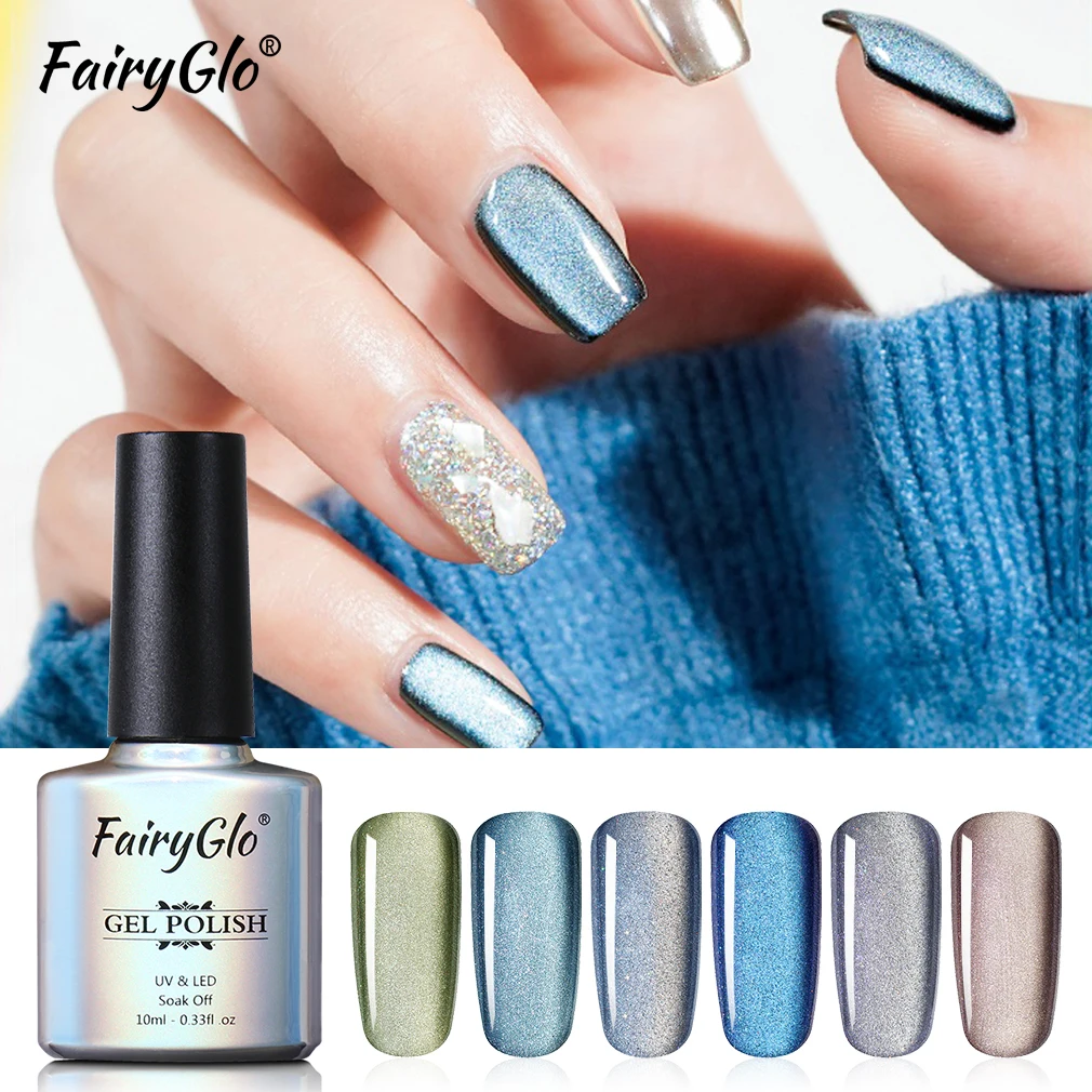 ФейриГло 10 мл 5D Котий глаз Гель-лак UV Снимается Магнитный Хамелеон Эмаль Лак для ногтей Варниш Маникюр.