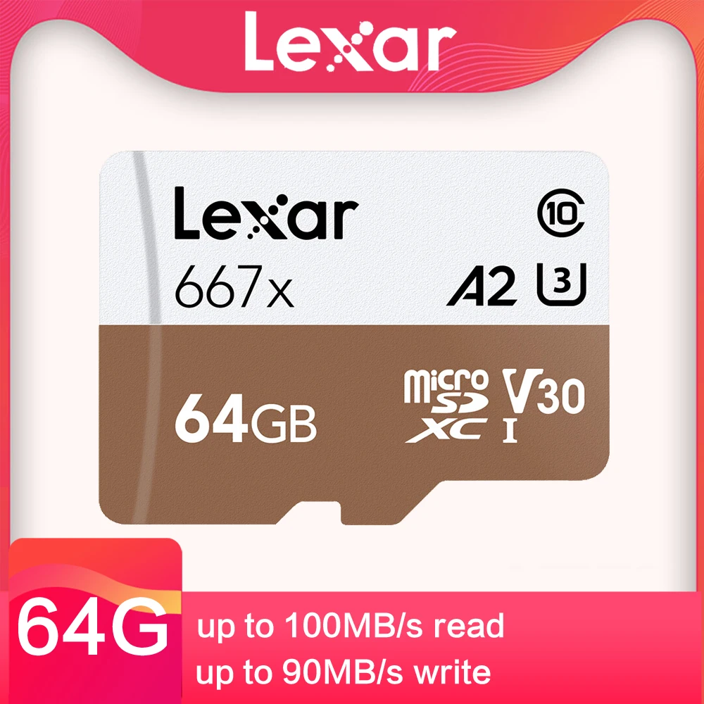 Профессиональная карта памяти Lexar 667x SDXC UHS I Micro SD с адаптером 64 Гб 128 ГБ 256 A2 U3 V30 C10 tf