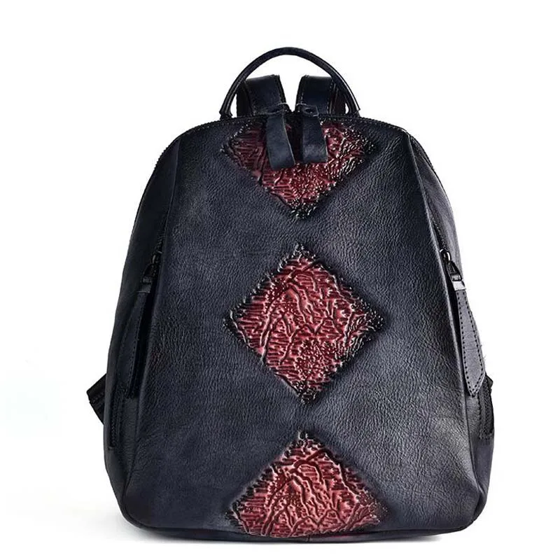 Женский кожаный рюкзак, винтажный рельефный рюкзак Mochila Feminina, повседневный женский рюкзак, женская сумка на плечо, рюкзак для путешествий