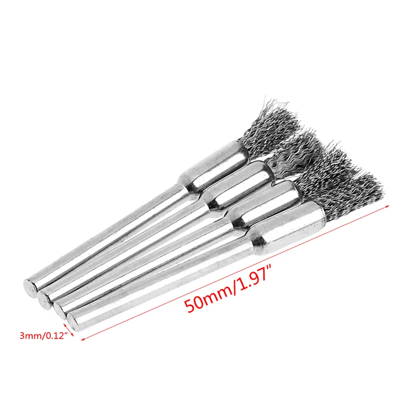 

2021 New 4Pcs 5mm Steel Wire Brushes Polishing Wheel Brush for Tools Mini Brushed Burr