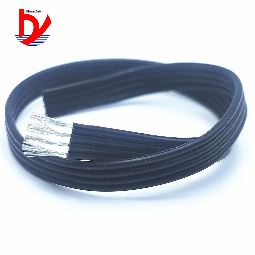 

Heat resistant 200° high temperature 24AWG parallel soft silicone wire 2pin 4pin 5pin black multi-core soft silicone wire