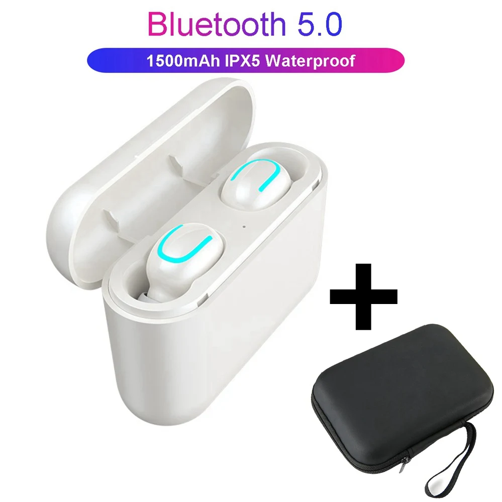 White And Bag HBQ Q32 Ture беспроводные наушники Bluetooth 5,0 гарнитура с микрофоном Мини Bluetooth вкладыши беспроводные наушники PK i10 TWS - Цвет: White And Bag