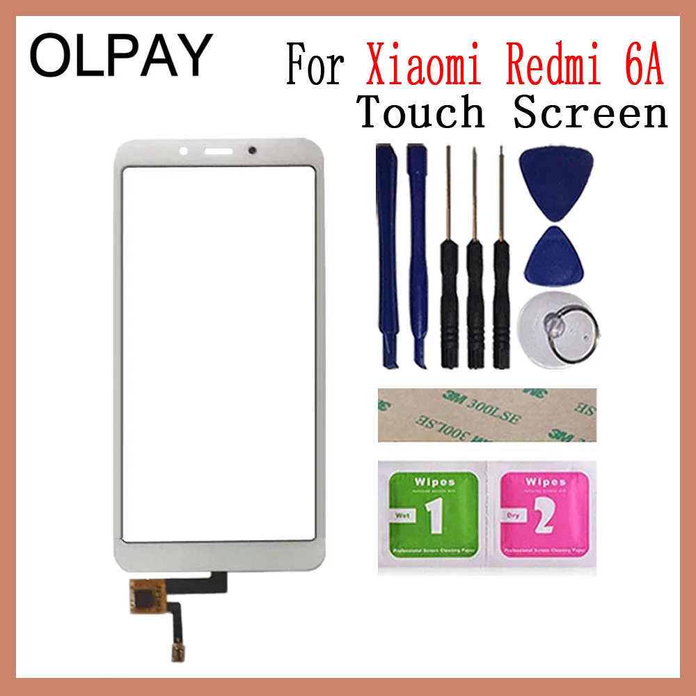 6A White With Tools Для Xiao mi Red mi 6A Red mi 6 Pro Сенсорный экран дигитайзер для Xiaomi mi A2 Lite Сенсорная панель Сенсорный экран сенсор переднее стекло - Цвет: 6A White With Tools