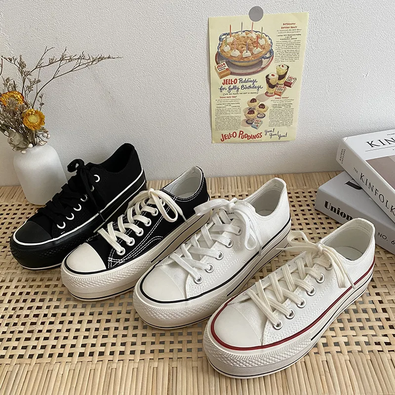 Женская парусиновая обувь на платформе Новинка 2020 года Уличная модная