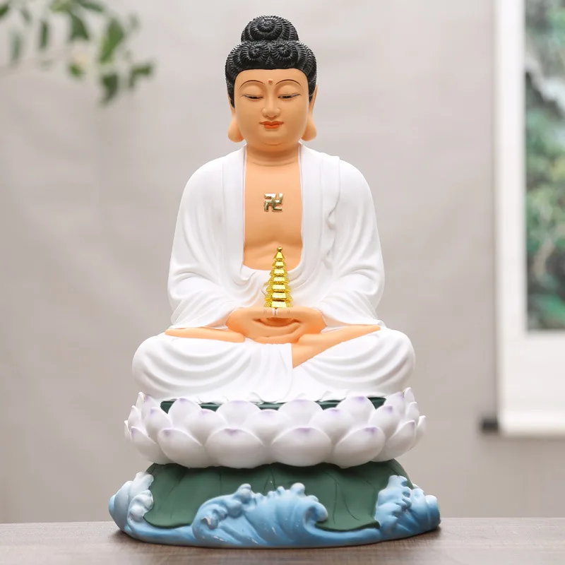 Китайская позолоченная статуя Будды Шакьямуни Amitabha Будда фармацевтика Смола