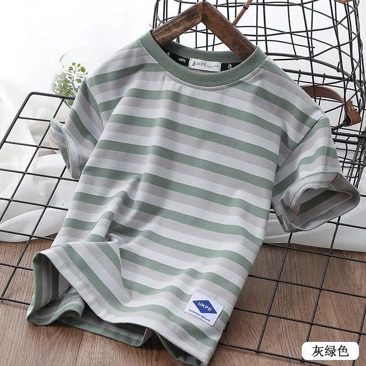 Детская одежда хлопковая летняя футболка с коротким рукавом новый стиль 2021 топ