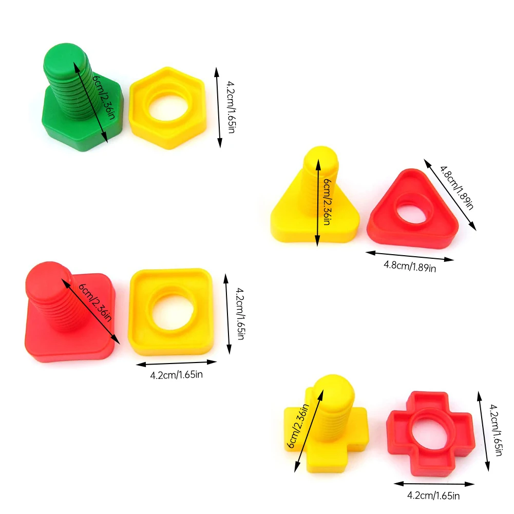 

Bird Intelligence Toys Plastic Nuts Bolts Bird Toy Parrot Screw Training Interactive Educational Toys for Parrot Random 4pcs