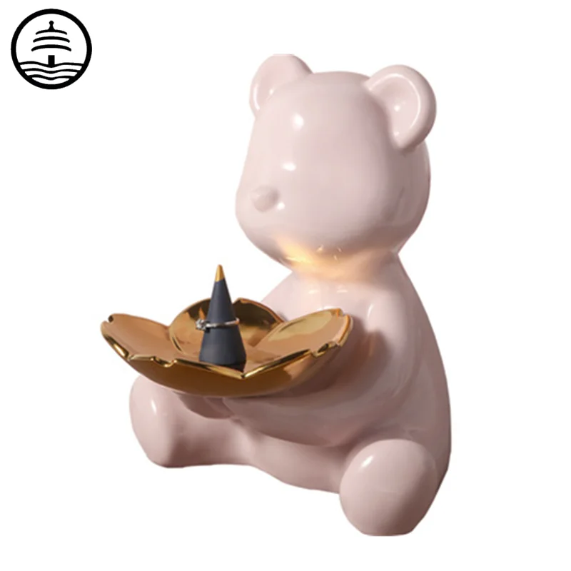 Bao Guang Ta Nordic светильник класса люкс жестокий медведь Керамика статуя Гостиная