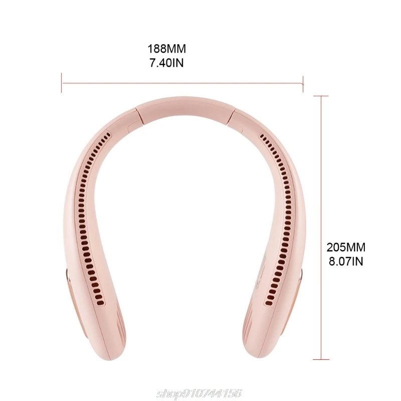 

Portable Hands Free Neck Fan Rechargeable Hanging Personal Fan 4 Wind Speeds M19 21 Dropship