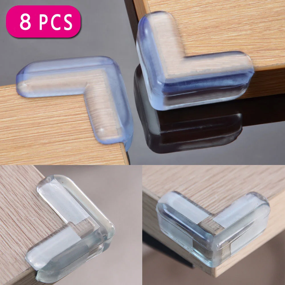 

8pcs Furniture Table Corner Cushion Protectors Baby Child Safety Guard Desk Edge Cover Clear Anti Collision Protection Cap
