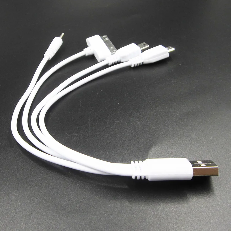 Премиум Белый 4 в 1 Автомобильный Мини USB адаптер зарядное устройство aux кабель 2 0