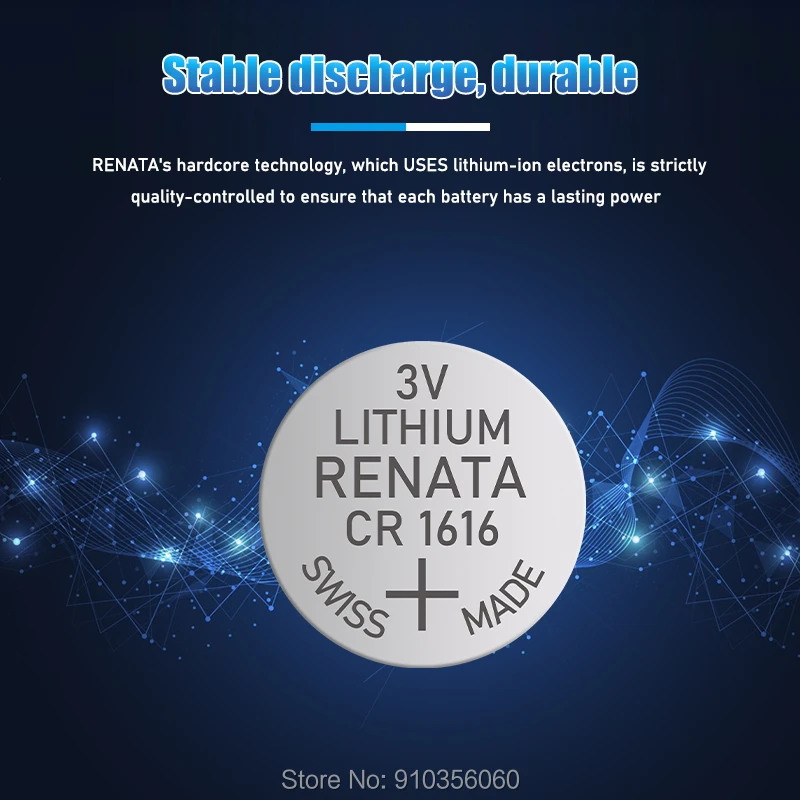 Renata 2020 Новинка 5 шт. оригинальный Cr1616 Cr 1616 3v кнопочный аккумулятор элементы