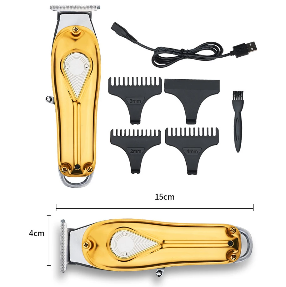 

USB Hair Trimmer Portable Cordless T-Blade Hair Clipper For Men Beard Shaver Barber Clippers Children Baldheaded Styling Tool
