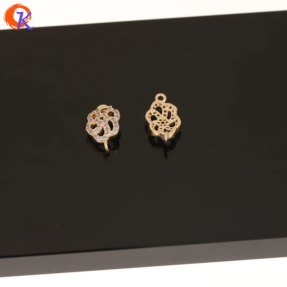 

Cordial Design 40Pcs 9*18MM Jewelry Accessories/CZ Charms Findings/Flower Shape/Hand Made/DIY Making/Connectors For Bracelets