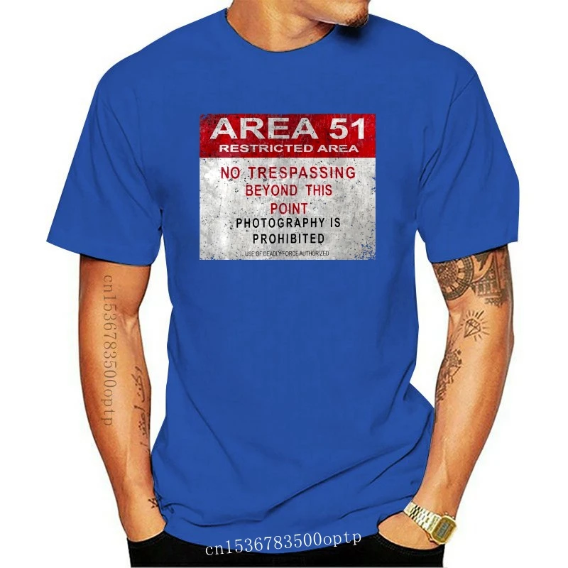 

Men t shirt AREA 51 VINTAGE LOGO SIGN Fashion - Warning UFO TR3B Adamski Secret Alien Base t-shirt tshirt women