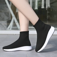 brand socks sneakers women knit upper breathable sport shoes sock boots woman chunky shoes high top running shoes for woman
