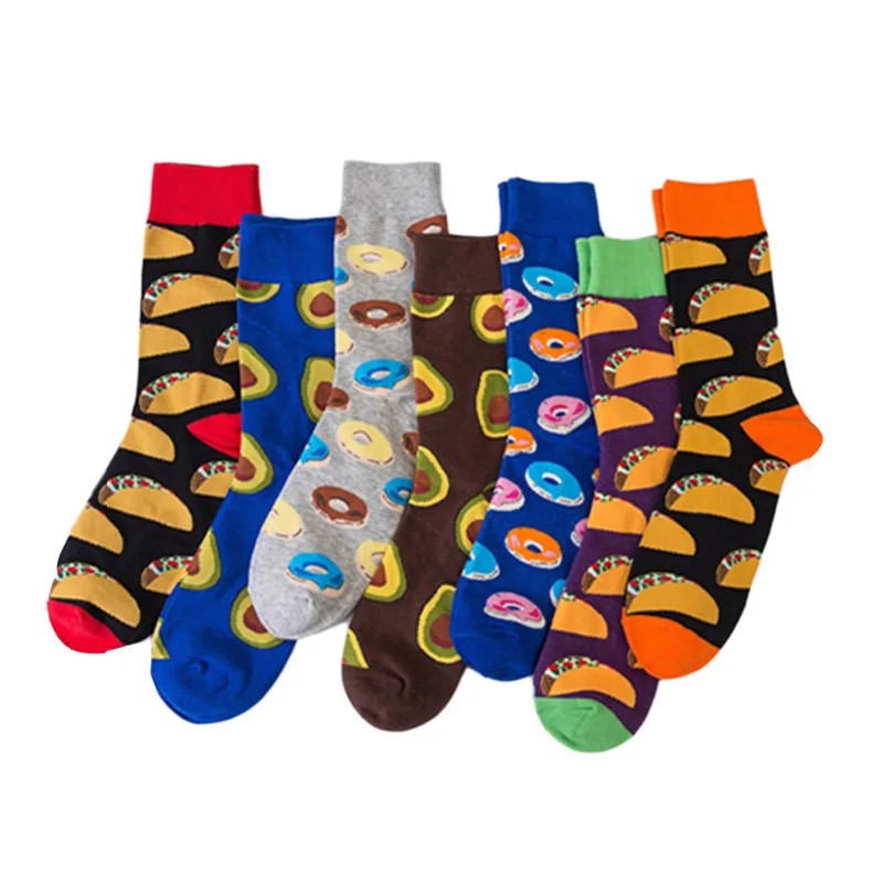 Носки мужские хлопковые смешные повседневные Смешные Яркие короткие носки для