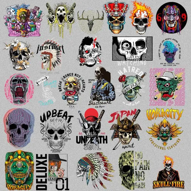 

Hip hop Punk Style Animal Panda Heat Transfer Stickers Tops T-shirt Patches for Clothing Appliqued Decorative Iron-on Transfers