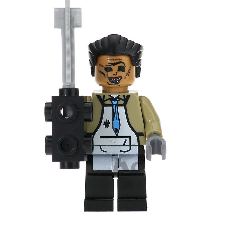 Leatherface Одиночная распродажа, набор колец из фильма ужасов, Billy Freedy Jeepers, криперы, Leatherface, комедия, строительные блоки, комплекты кирпичей, игрушки - Цвет: Leatherface