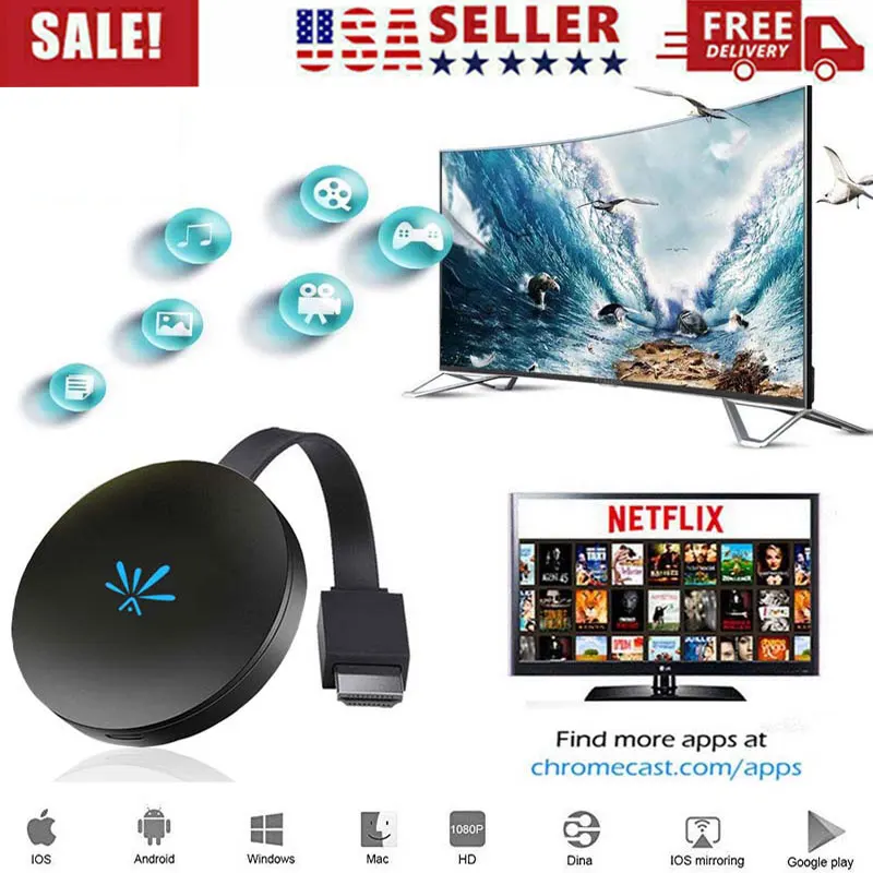 2 4G 1080P видео WiFi беспроводной ключ адаптер для телевизора DLNA экран зеркальное