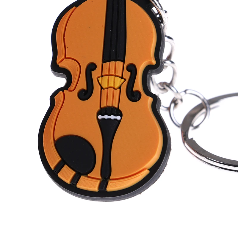 

1PCS Guitar Ukulele Keychain Keyring Plastic Musical Instrument Key Chains Keyholder Pendant for Women Men Bag Car Gift