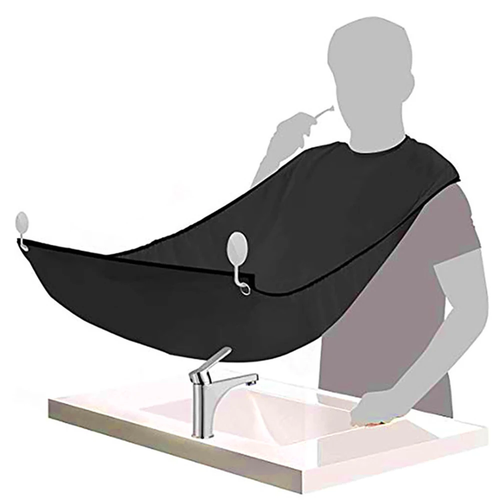 

New Male Beard Shaving Apron Care Clean Hair Adult Bibs Male Black Beard Apron Gift for Man Man Bathroom Apron Hair Shave Apron