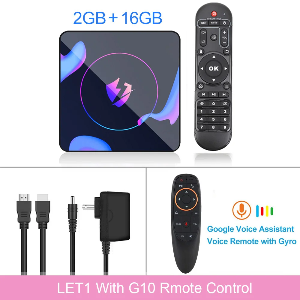 LEMADO LET 1 Android tv Box RK3318 Четырехъядерный 4G 64G HDMI 2,0 USB 3,0 Поддержка 2,4G& 5G Wifi 4K Netflix YouTube tv Box Android 9,0 - Цвет: 2G 16G G10