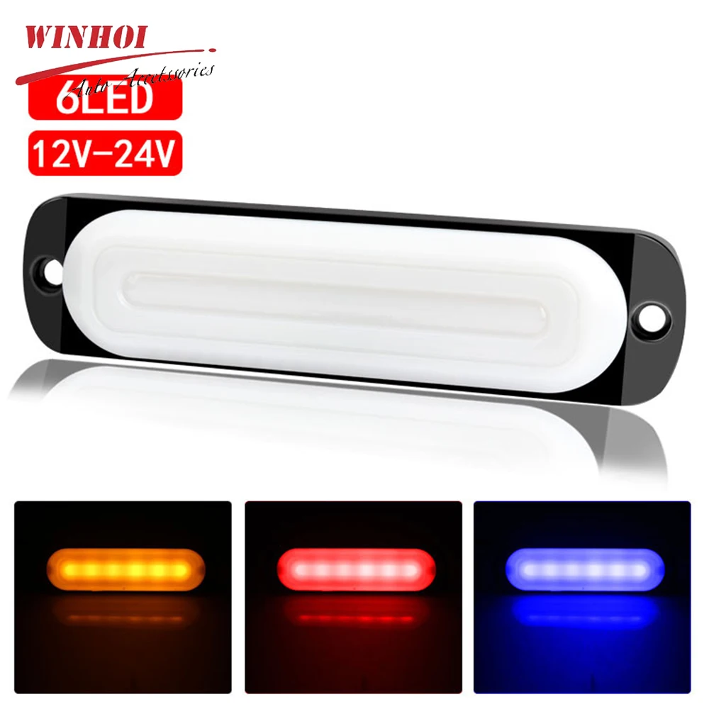 

2 шт. 6 светодиодов стробоскоп 12 в-24 в прицеп Грузовик Аварийная мигалка Синий Красный Желтый стробоскоп 18 Вт Автомобильный светодиодный стр...
