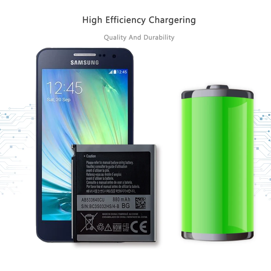 Аккумулятор AB533640CC AB533640CU /CK/CE для Samsung S6888 S3710 S3600C GT-S3600i S3930C S3601C S5520 S569 880 мАч - купить