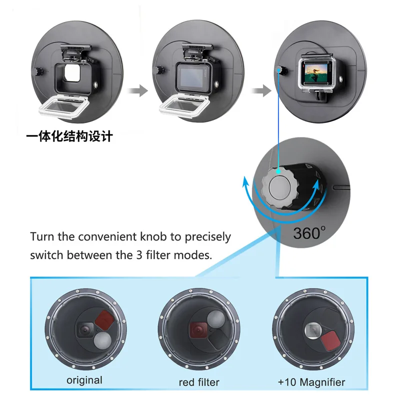Новый оригинальный красный фильтр + 10 магнитный водонепроницаемый чехол маска